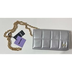 House‎ Of Want Vegan Purse/Wallet Crossbody Gold Chain SILVER Color Purse W/Tags